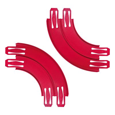 K TOMOTO 90 Double Curved Track Compatible with Hot Wheels, 2 Pack, Red