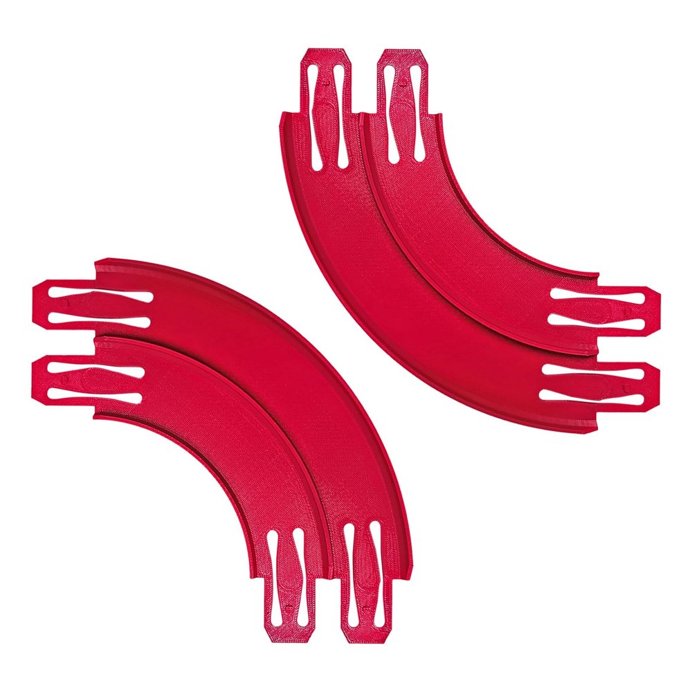 K TOMOTO 90 Double Curved Track Compatible with Hot Wheels, 2 Pack, Red