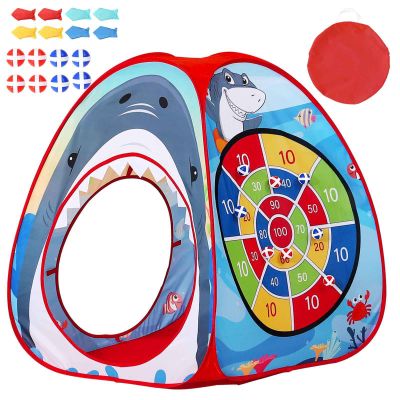 Dinosaurs Kid Play Tent +Bean Bag Toss Game Sets Pop up Tent Playhouse for Kid-3-in-1 Corn Hole Games for Kids Kid Cornhole Game with A Carry Bag