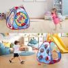 Dinosaurs Kid Play Tent +Bean Bag Toss Game Sets Pop up Tent Playhouse for Kid-3-in-1 Corn Hole Games for Kids Kid Cornhole Game with A Carry Bag view 2