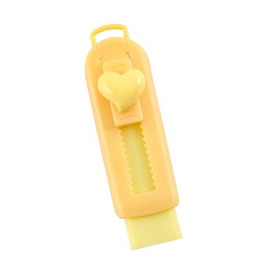 1/5Pcs Multicolor Retractable Pencil Erasers  Sliding Design with Plastic Sleeve, Large Art Erasers for School Office, Standard Correction Tools for Drawing Writing Daily Use (Yellow, Heart Shape)