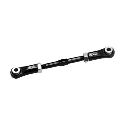 4140 Carbon Steel + Aluminum 7075-T6 Alloy Servo Steering Link for Vanquish 1:10 H10 Optic Kit/Yokohama RTR/Sparco RTR Rock Crawler Upgrades - Black
