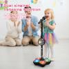 2026 New Kids Karaoke Machine Toy, Star Microphone with Stand, with Music & Light, Adjustable Height Funny Karaoke Microphones Toy, for Girls Boys 8-12 Cute Birthday Gift (Black) view 3