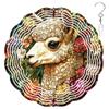10-Inch Metal Wind Spinner Alpaca Surrounded by Flowers 3D Wildlife Wind Spinner, Unique Metal Hanging Kinetic Wind Sculpture Ornament Gifts for Women Yard Art Garden Patio Lawn Indoor Outdoor Decor view 1