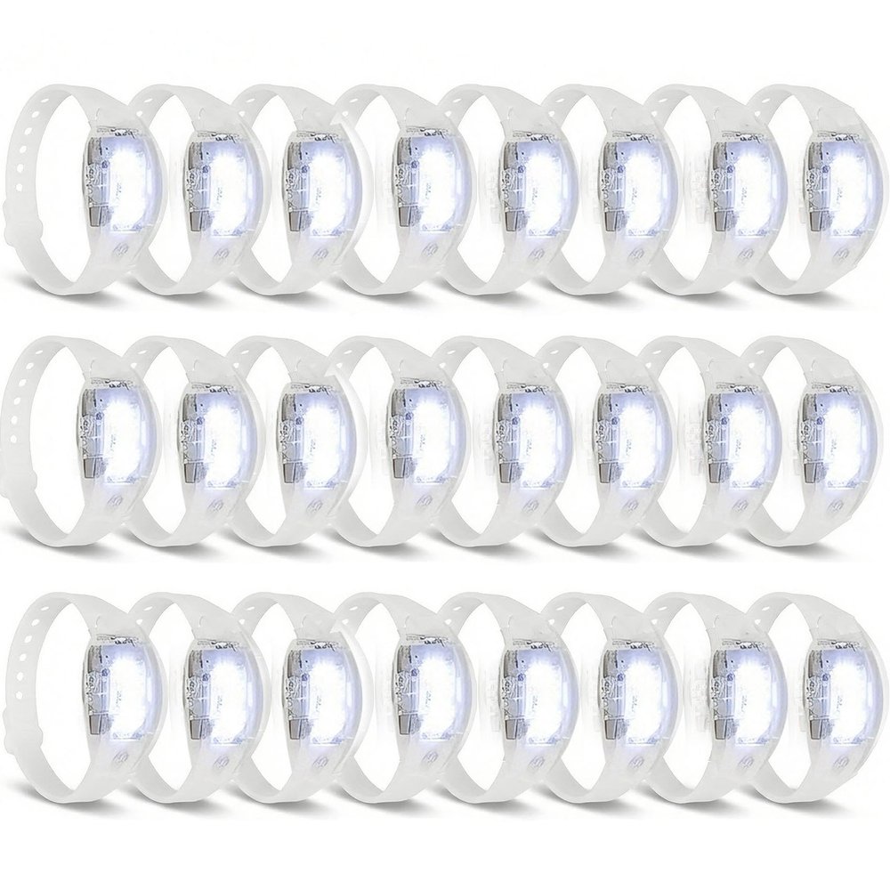 100 Pcs LED Bracelets Sound Activated Light Up Bracelets, Flashing LED Strobe Music Control Light Up Bracelets with Adjustable Buckle for Wedding, Carnival Parades,Concerts, Evening Ice-Skating Parties