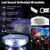 100 Pcs LED Bracelets Sound Activated Light Up Bracelets, Flashing LED Strobe Music Control Light Up Bracelets with Adjustable Buckle for Wedding, Carnival Parades,Concerts, Evening Ice-Skating Parties view 3