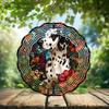 10-Inch Metal Wind Spinner Dalmatian Surrounded by Flowers 3D Dog Wind Spinner, Unique Metal Hanging Kinetic Wind Sculpture Ornament Yard Art Garden Patio Lawn Indoor Outdoor Decor (2) view 2