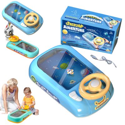 Updated Simulated Driving Racing Car Game with Sounds & Lights, Car Racing Adventure, with Racings Adventure Cars Steering Wheel, Develops Reflexes & Coordination for Boy Girl 2026 New (P1)