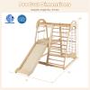 HONEY JOY Kids Indoor Jungle Gym, 8-in-1 Toddler Climbing Toy w/Slide, Swing, Monkey Bar, Ladder, Climbing Ramp, Resting Platform, Wooden Montessori Playground Playset for Kids Aged 3-5 (Natural) view 3