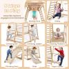 HONEY JOY Kids Indoor Jungle Gym, 8-in-1 Toddler Climbing Toy w/Slide, Swing, Monkey Bar, Ladder, Climbing Ramp, Resting Platform, Wooden Montessori Playground Playset for Kids Aged 3-5 (Natural) view 4