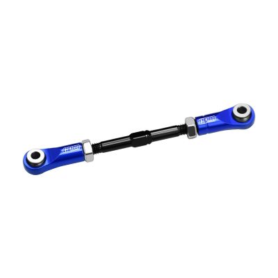 4140 Carbon Steel + Aluminum 7075-T6 Alloy Servo Steering Link for Vanquish 1:10 H10 Optic Kit/Yokohama RTR/Sparco RTR Rock Crawler Upgrades - Blue