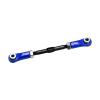 4140 Carbon Steel + Aluminum 7075-T6 Alloy Servo Steering Link for Vanquish 1:10 H10 Optic Kit/Yokohama RTR/Sparco RTR Rock Crawler Upgrades - Blue view 1