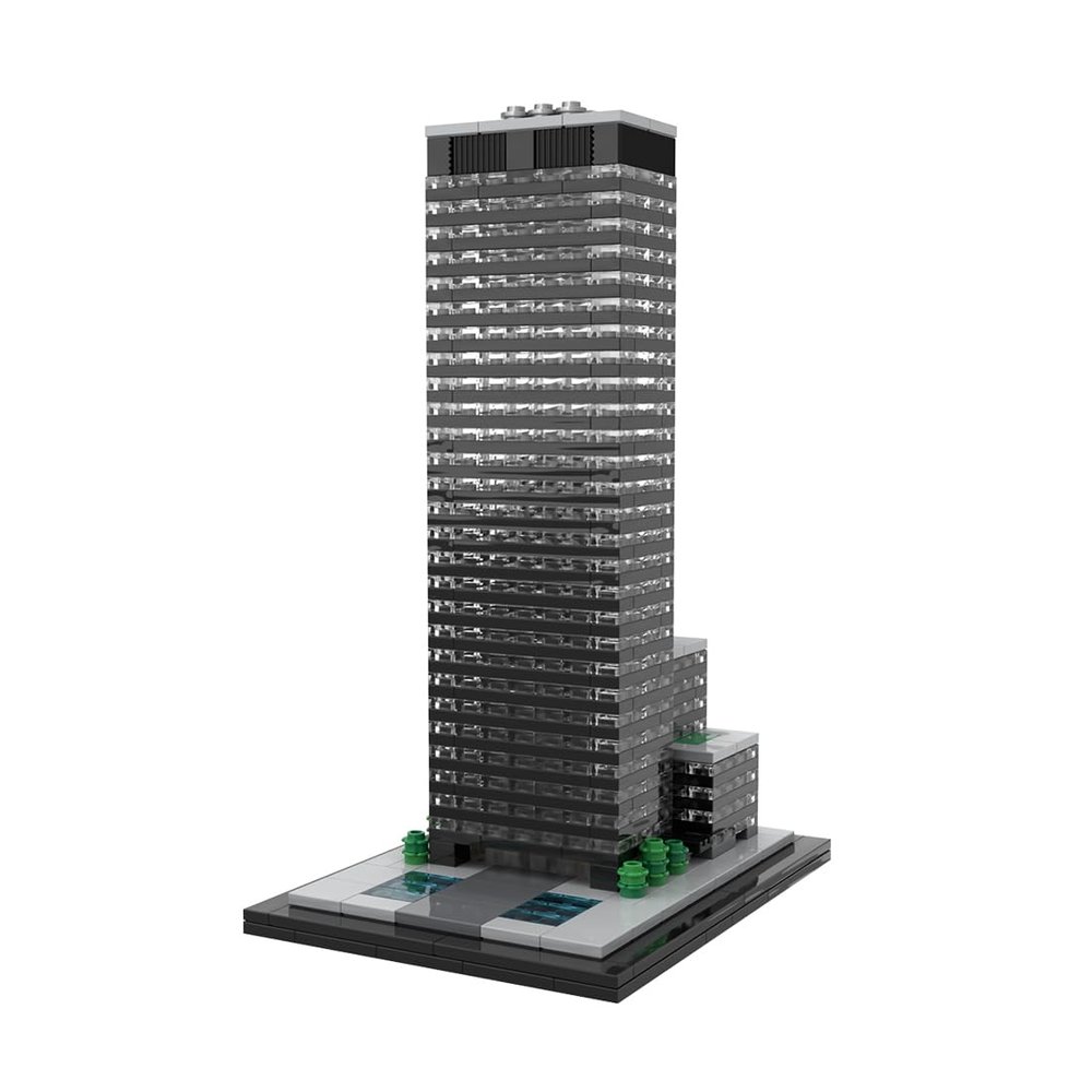 American Skyline Collection Seagram Building Model Kit, 1:800 Scale Micro Block Set for Adults, Famous New York Landmark Replica (919PCS)
