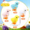Cagemoga 36 Pcs Wind-Up Easter Chicks Toys Novelty Plush Jumping Chicken for Easter Egg Hunt Basket Stuffers Party Favors, 4 Colors view 2