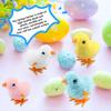 Cagemoga 36 Pcs Wind-Up Easter Chicks Toys Novelty Plush Jumping Chicken for Easter Egg Hunt Basket Stuffers Party Favors, 4 Colors view 3