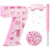 JolliLudo 16 Inch Pink Bow Piata Pink Bow Birthday Decorations with Bat Blindfold Confetti and Beating Stick for Girls Piata Coquette Theme Party Anniversary Celebration Supplies(Number 7) view 1