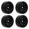 4Pcs 1.0 Inch Wheel Hub, Aluminum Alloy Hub for FMS FCX24 1/24 RC Car, Weighted Design with 9 Round Holes, CNC Processed for Enhanced Stability and Durability, Compatible with 1/24 (Black) view 1