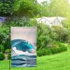 Cartoon blue sea wave view 2
