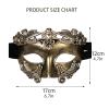 AMWYODK Men's masquerade black masks Venice masks are used for Halloween masks, carnival masks, and Easter parties.(gold) view 2