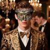 AMWYODK Men's masquerade black masks Venice masks are used for Halloween masks, carnival masks, and Easter parties.(gold) view 4