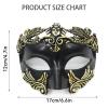 AMWYODK Men's masquerade black masks Venice masks are used for Halloween masks, carnival masks, and Easter parties.(Black and Gold) view 2