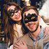 AMWYODK 2 Pack Couple masquerade mask set, masquerade mask men Venetian mask, thickened lace mask, Halloween, carnival, carnival mask (BLACK) view 4