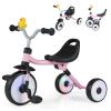 HONEY JOY Tricycle, Folding Kids Trike 3 Wheel Bike w/Light up Wheels, Flag, Duck, Adjustable Seat, Removable Pedals & Storage Basket, Toddler Tricycle for 1-3 Years Old Boys Girls (Pink) view 1