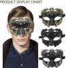 AMWYODK Men's masquerade black masks Venice masks are used for Halloween masks, carnival masks, and Easter parties. (Black and silver) view 4