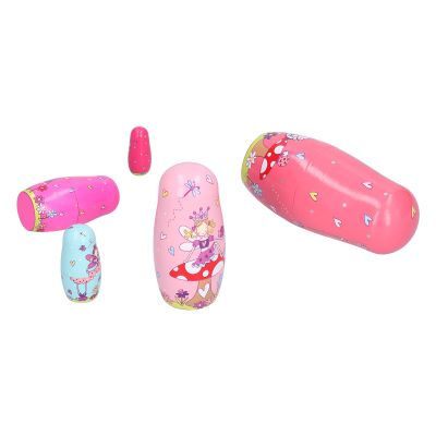 Ymiko 5Pcs Adorable Nesting Dolls Handcrafted Cartoon Design Wooden Figurines Home Decor Birthday Present