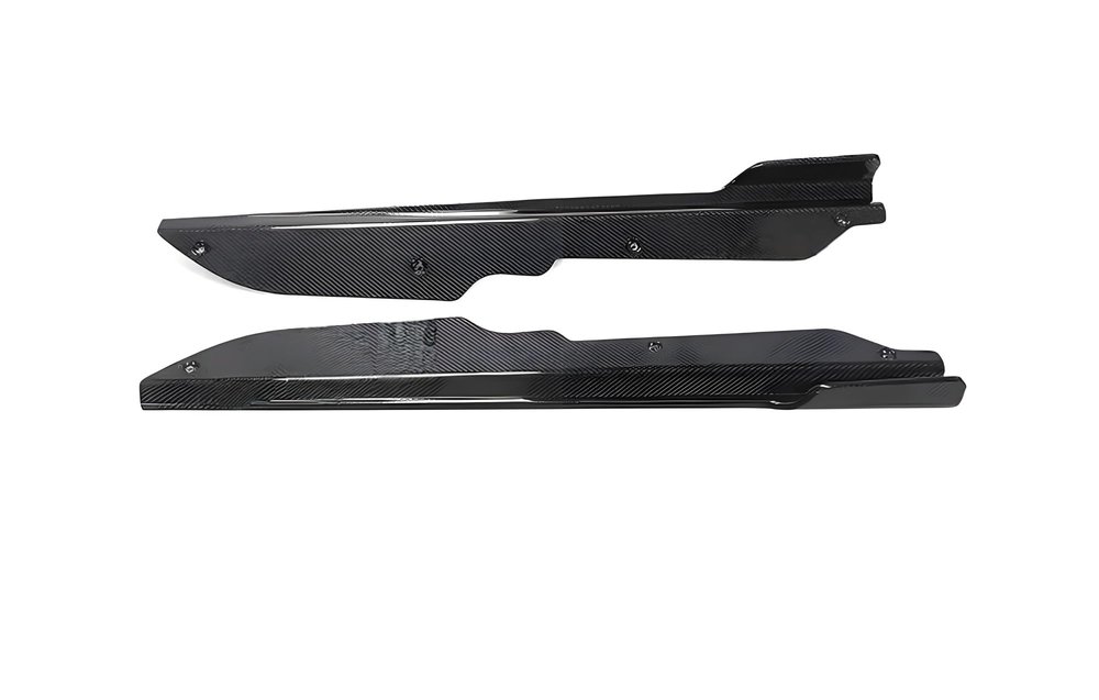 2Pcs Side Skirt Extension Lip Splitters Winglet for Chevrolet Corvette C8 2020-2021 Carbon Fiber FRP Car Side Skirts Spoiler(Carbon Fiber Look)