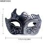 AMWYODK Suitable for couple masquerade ball, Venetian mask, Halloween, carnival, party, ball, club costume mask. (Silver) view 2