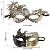AMWYODK 2 Pack Couple masquerade mask set, masquerade mask men Venetian mask, thickened lace mask, Halloween, carnival, carnival mask (GOLD) view 2