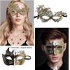 AMWYODK 2 Pack Couple masquerade mask set, masquerade mask men Venetian mask, thickened lace mask, Halloween, carnival, carnival mask (GOLD) view 4