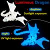 Maxdecoer 15.75" Luminous Blue 3D Printed Articulated Dragon Toy, Large Glowing Dragon Desk Pet Fidget Toy for Kids Adults, Jointed Figurine Gift view 2