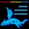 Maxdecoer 15.75" Luminous Blue 3D Printed Articulated Dragon Toy, Large Glowing Dragon Desk Pet Fidget Toy for Kids Adults, Jointed Figurine Gift view 3