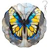 10-Inch Metal Wind Spinner Butterfly with Blue-and-Yellow Wings 3D Insect Wind Spinner, Unique Metal Hanging Kinetic Wind Sculpture Ornament Yard Art Garden Patio Lawn Indoor Outdoor Decor view 1
