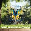 10-Inch Metal Wind Spinner Butterfly with Blue-and-Yellow Wings 3D Insect Wind Spinner, Unique Metal Hanging Kinetic Wind Sculpture Ornament Yard Art Garden Patio Lawn Indoor Outdoor Decor view 4