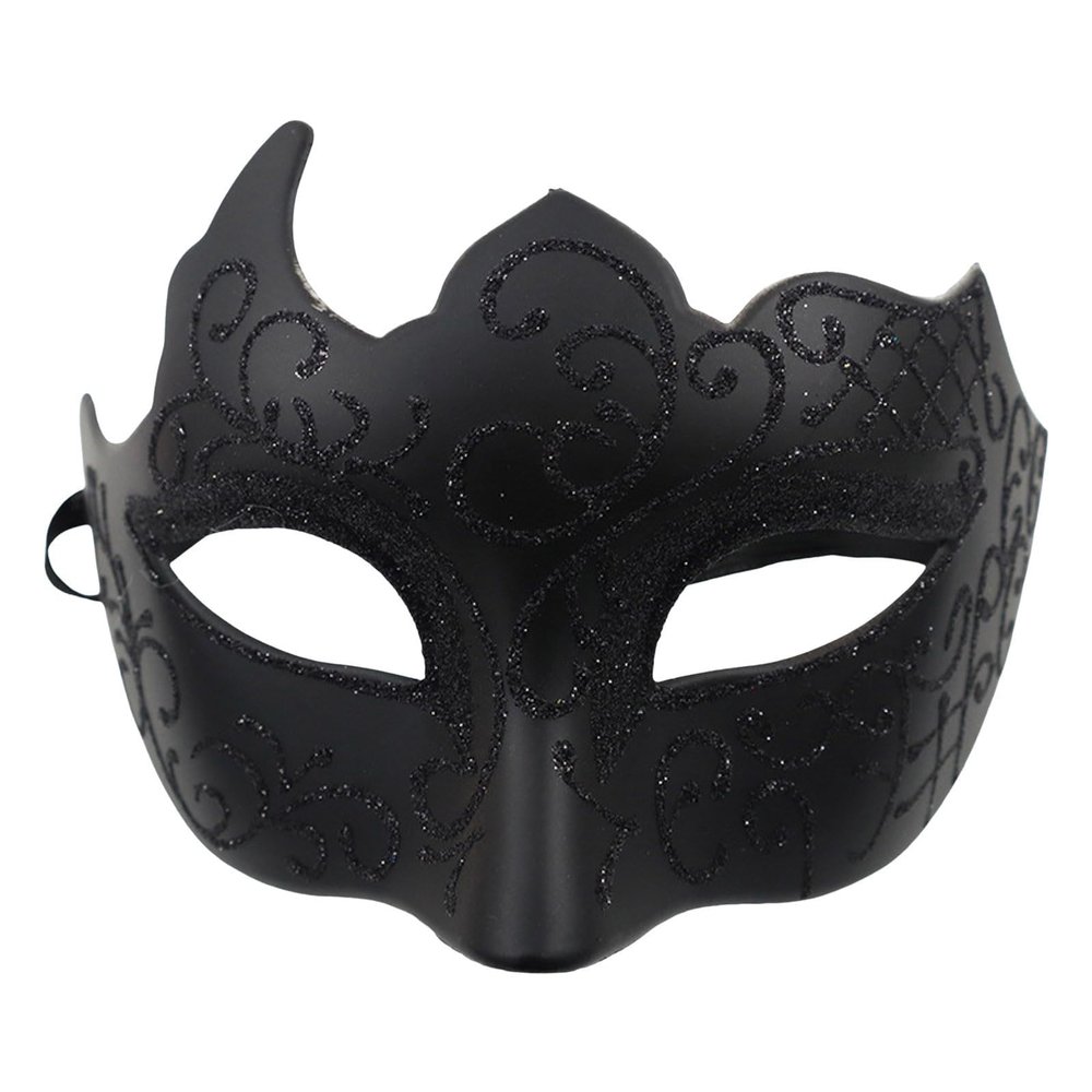 AMWYODK Suitable for couple masquerade ball, Venetian mask, Halloween, carnival, party, ball, club costume mask. (black)