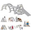 9-in-1 Pikler Triangle Set, HDPE PP Plastic Durable 1-8 Toddler Climbing Toys Indoor with Arch, Ramp, Ladder & Slide, Indoor Montessori Toddler Playground Jungle Gym Playset for Toddlers, White view 1