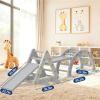 9-in-1 Pikler Triangle Set, HDPE PP Plastic Durable 1-8 Toddler Climbing Toys Indoor with Arch, Ramp, Ladder & Slide, Indoor Montessori Toddler Playground Jungle Gym Playset for Toddlers, White view 2