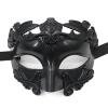 AMWYODK Men's masquerade black masks Venice masks are used for Halloween masks, carnival masks, and Easter parties. (black) view 1