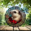 10-Inch Metal Wind Spinner Hedgehog in Red Flowers 3D Wildlife Wind Spinner, Unique Metal Hanging Kinetic Wind Sculpture Ornament Gifts for Animal LoversGarden Patio Lawn Indoor Outdoor Decor view 2