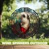 10-Inch Metal Wind Spinner Hedgehog in Red Flowers 3D Wildlife Wind Spinner, Unique Metal Hanging Kinetic Wind Sculpture Ornament Gifts for Animal LoversGarden Patio Lawn Indoor Outdoor Decor view 4