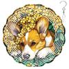 10-Inch Metal Wind Spinner Corgi with Yellow Osmanthus 3D Dog Wind Spinner, Unique Metal Hanging Kinetic Wind Sculpture Ornament Gifts for Pet Lovers Yard Art Garden Patio Lawn Indoor Outdoor Decor view 1