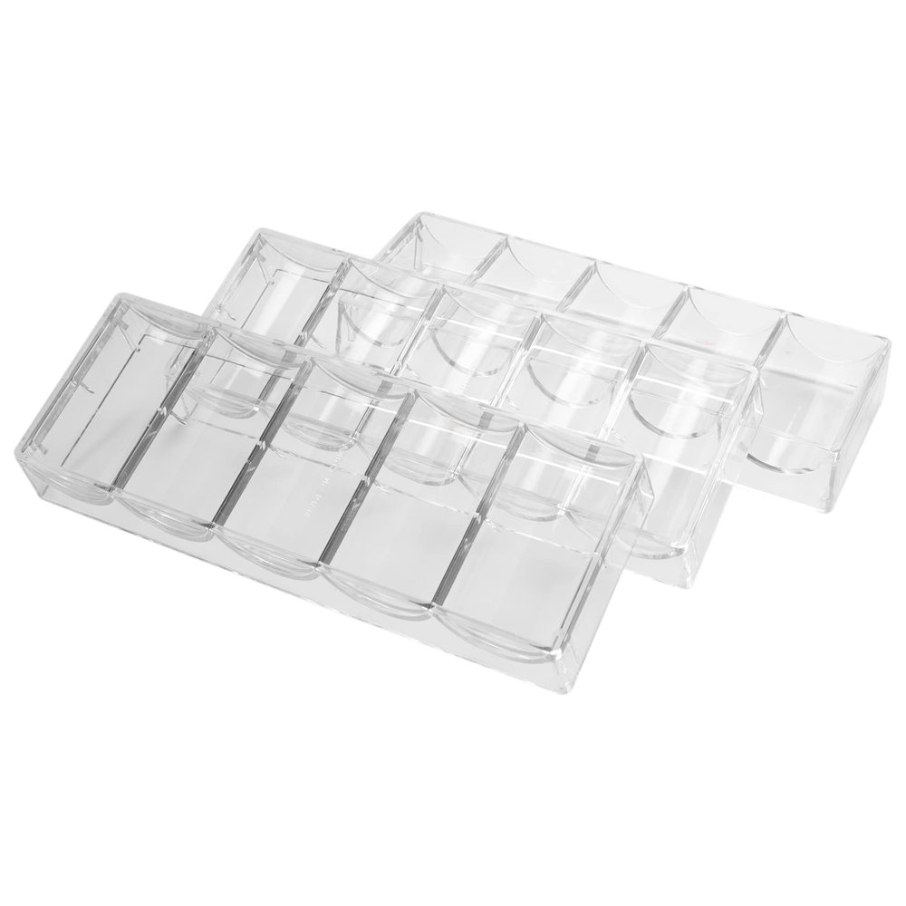 GHAYSDLK 10pcs Professional Acrylic Poker Chips 100 chip Trays (Without)