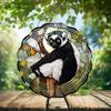 10-Inch Metal Wind Spinner Ruffed Lemur 3D Wildlife Wind Spinner, Unique Metal Hanging Kinetic Wind Sculpture Ornament Gifts for Animal Lovers Yard Art Garden Patio Lawn Indoor Outdoor Decor view 2