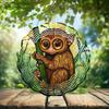 10-Inch Metal Wind Spinner Tarsier on Bamboo Stalk 3D Wildlife Wind Spinner, Unique Metal Hanging Kinetic Wind Sculpture Ornament Gifts for Animal Lovers Yard Garden Patio Lawn Indoor Outdoor Decor view 2