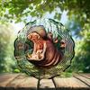 10-Inch Metal Wind Spinner Hippo in Lily-pad and Reed 3D Wildlife Wind Spinner, Unique Metal Hanging Kinetic Wind Sculpture Ornament Gifts for Women Yard Art Garden Patio Lawn Indoor Outdoor Decor view 2
