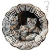 10-Inch Metal Wind Spinner Pallas's Cat Kittens in Rocky Cave 3D Wildlife Wind Spinner, Unique Metal Hanging Kinetic Wind Sculpture Ornament Yard Art Garden Patio Lawn Indoor Outdoor Decor view 1