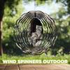 10-Inch Metal Wind Spinner Pallas's Cat Kittens in Rocky Cave 3D Wildlife Wind Spinner, Unique Metal Hanging Kinetic Wind Sculpture Ornament Yard Art Garden Patio Lawn Indoor Outdoor Decor view 4